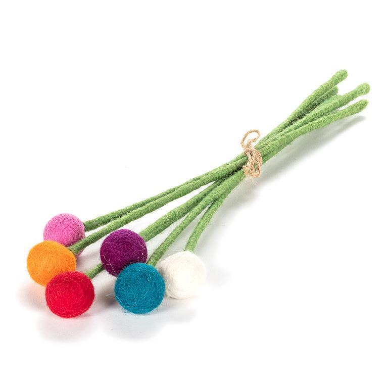 TIGE DE FLEUR POMPON EN LAINE