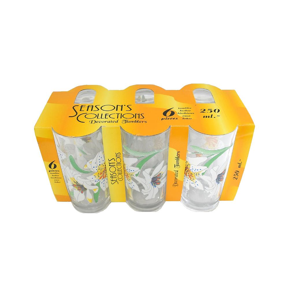 BTE 6 VERRES ORCHIDÉE 250 ML