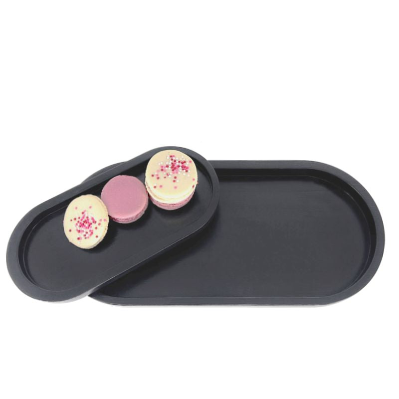 PLATEAU OVAL 23 CM NOIR