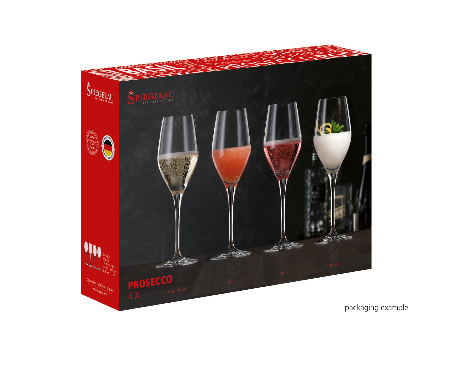 ENS. 4 VERRES PROSECCO SPIEGELAU