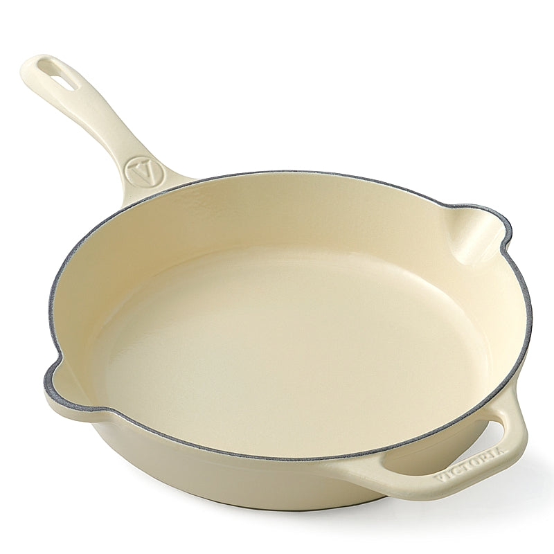 POÊLE EN FONTE ÉMAILLÉE 28 CM - SABLE
