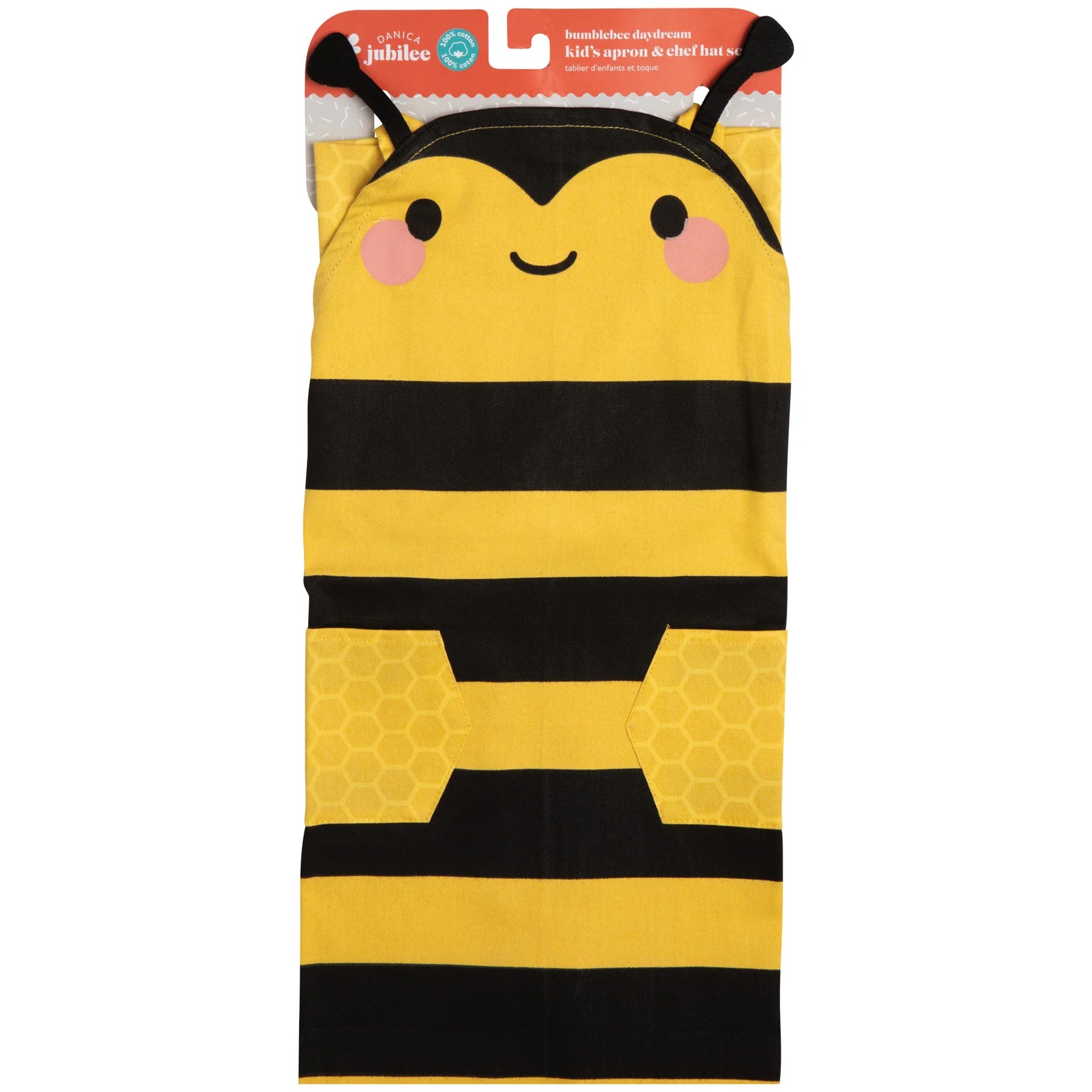 ENS. TABLIER/CHAPEAU ENFANT ABEILLE