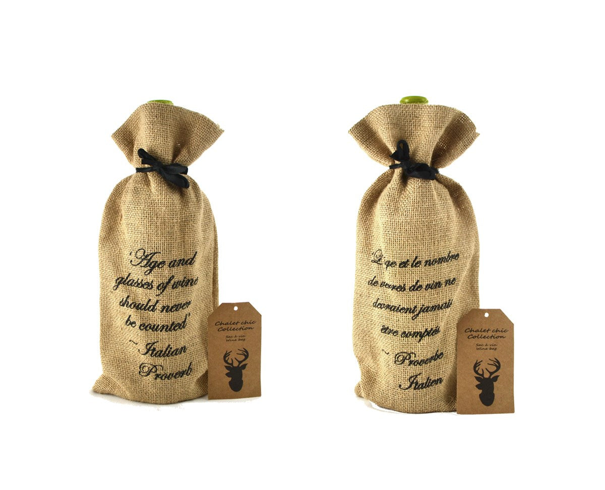 SAC À VIN PROVERBES 14 X 33 CM
