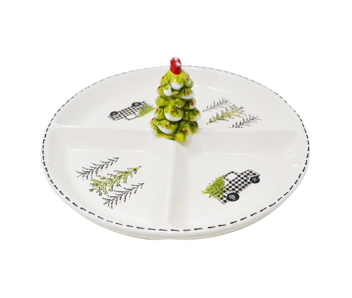 ASSIETTE 4 SECTIONS SAPINS