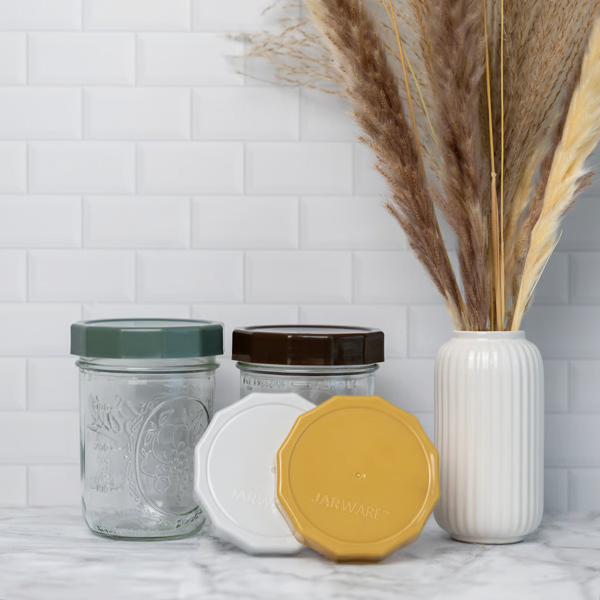 ENS. 4 COUVERCLES À RANGEMENT POUR POTS MASON