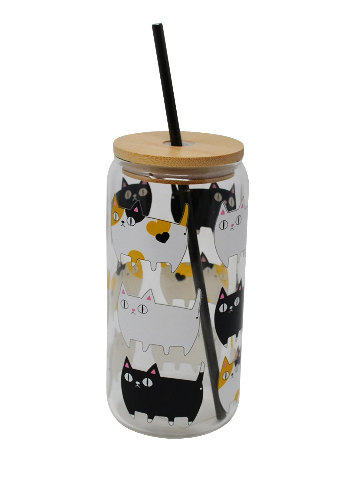 VERRE COUVERCLE/PAILLE CHAT 500 ML
