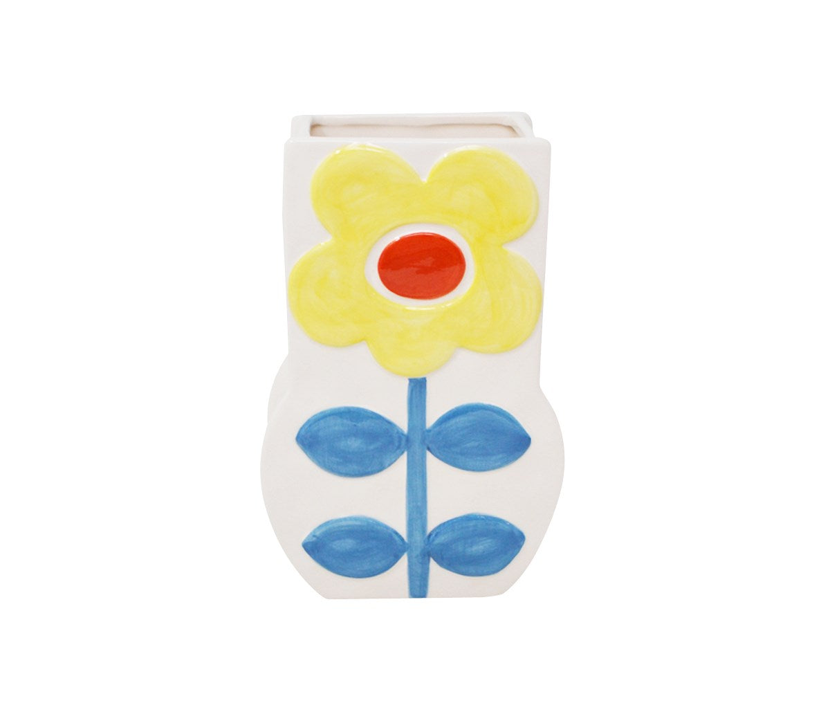 VASE PLAT - FLEUR JAUNE