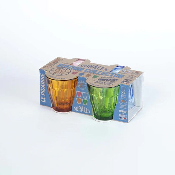 BTE 4 VERRES PICARDIE 250 ML ASS. PASTEL