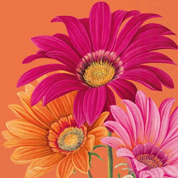 PQT 20 SERVIETTES PAPIER COCKTAIL JOYFUL GERBERA