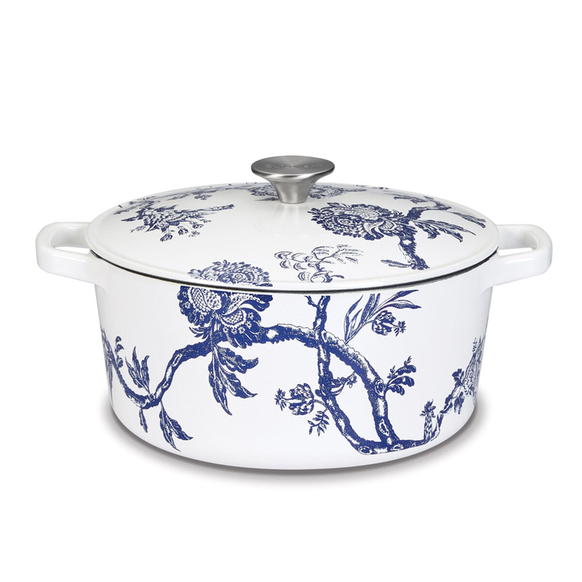 CASSEROLE FONTE 4.7 L BLANCHE ET BLEU