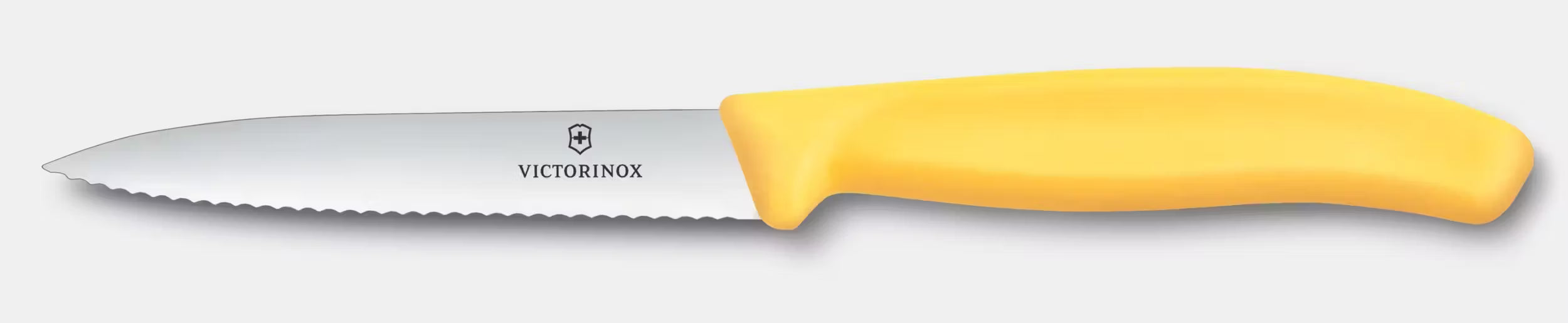 COUTEAU 4'' VICTORINOX DENTELÉ JAUNE