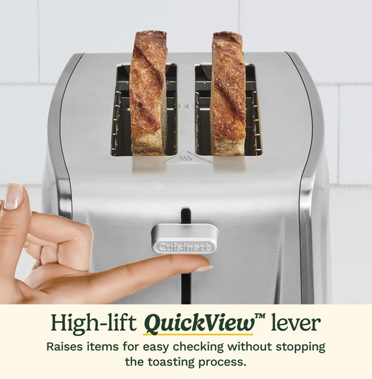 GRILLE-PAIN 2 TRANCHES AVEC FENTES XL CUISINART EN ACIER INOXYDABLE