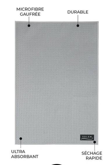 2 ESSUIE-MAINS MICROFIBRE LES INTEMPORELS - GRIS