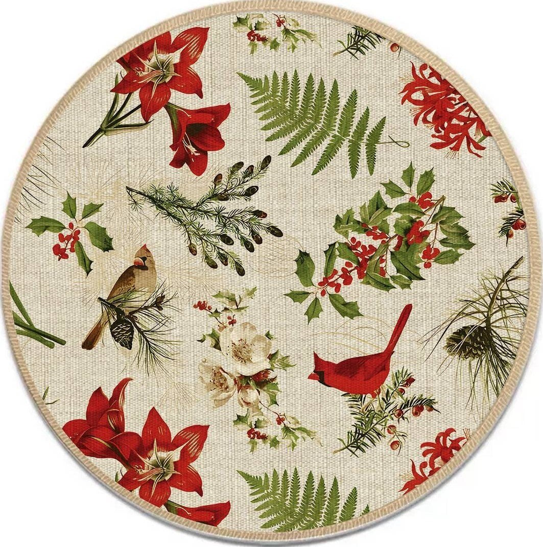 NAPPERON ROND 15'' DE NOEL CARDINALS