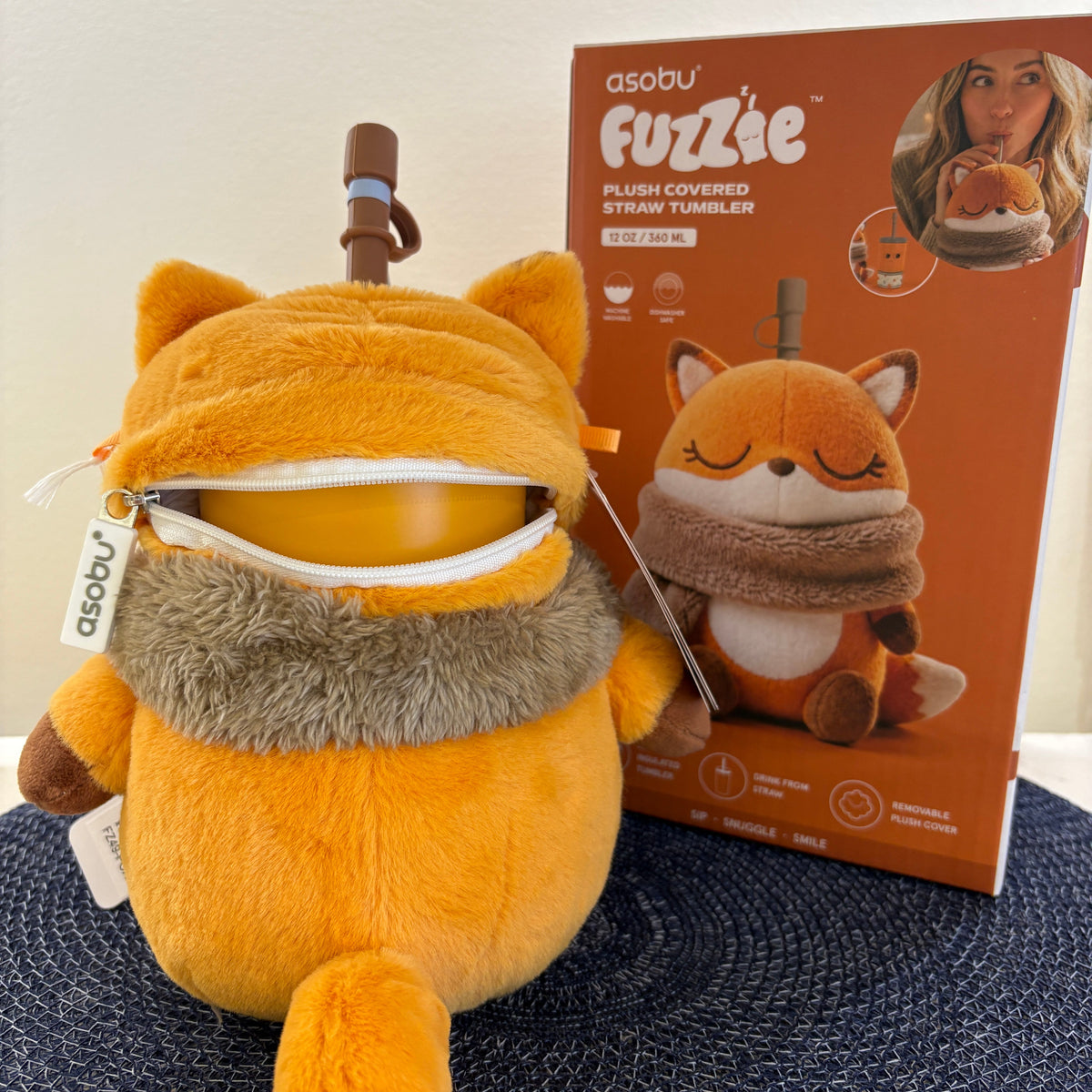 BOUTEILLE ET PELUCHE FUZZIE RENARD