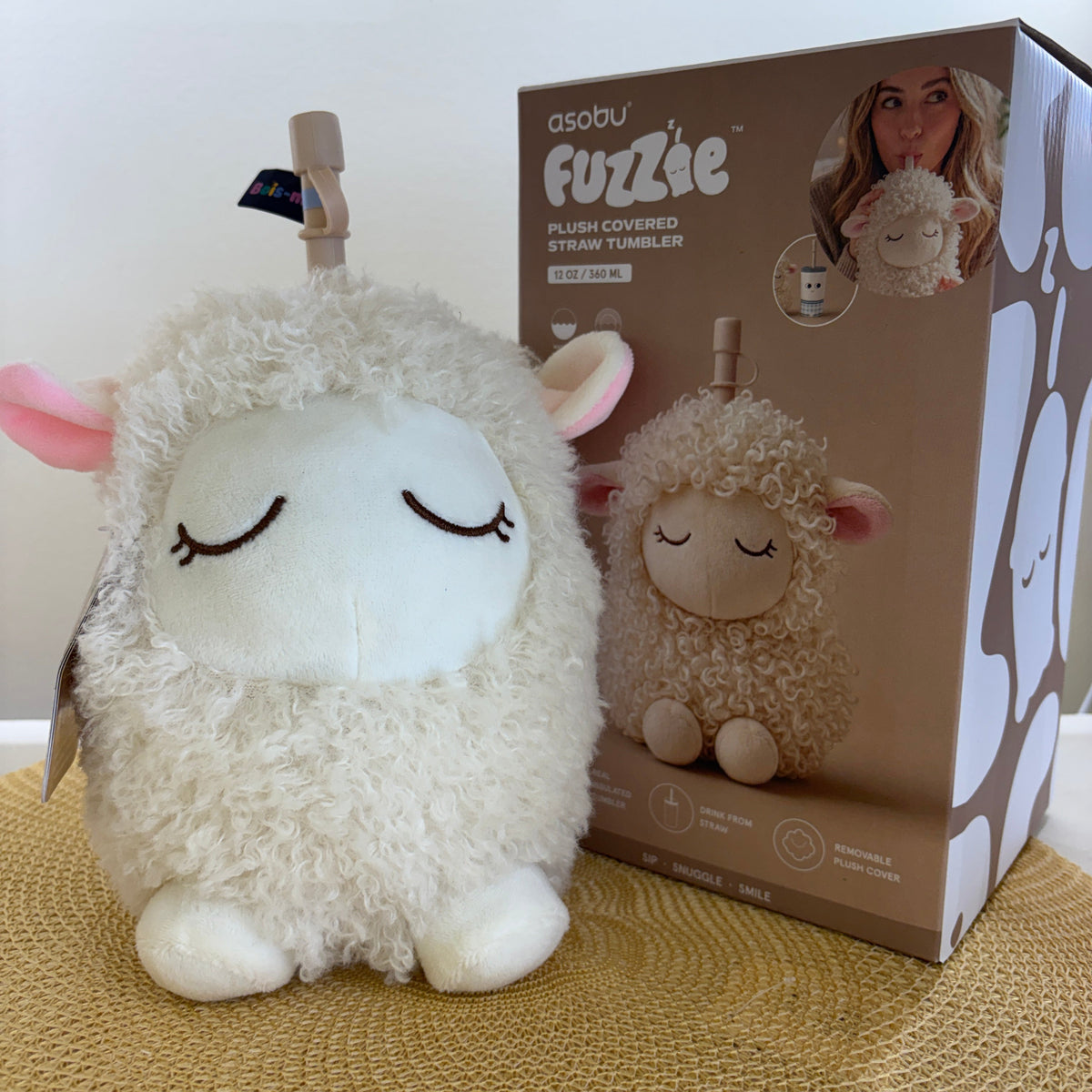 BOUTEILLE ET PELUCHE FUZZIE MOUTON