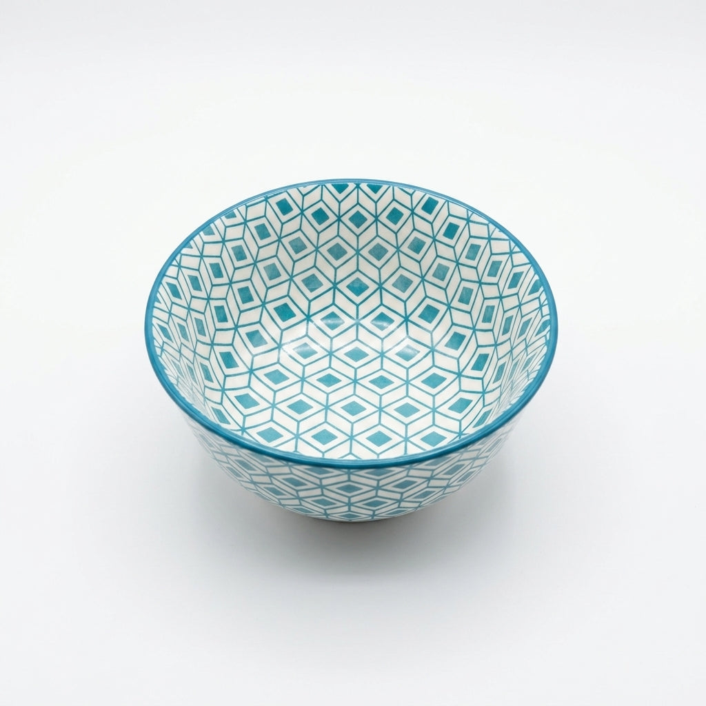 BOL FLORAL TURQUOISE 15 CM