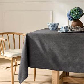 NAPPE 60 X 102 FAUX LIN - CHARBON