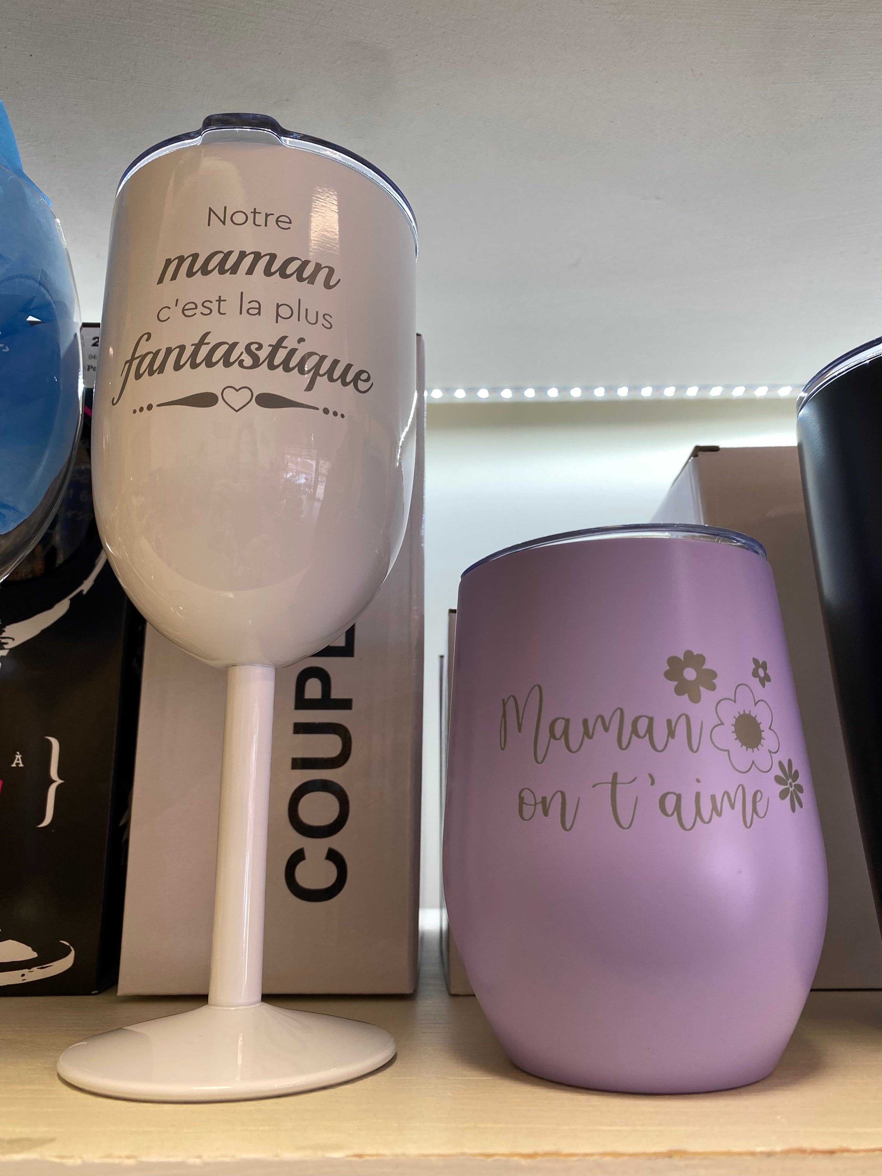 VERRE ISOTHERME LAVANDE MAMAN ON T'AIME