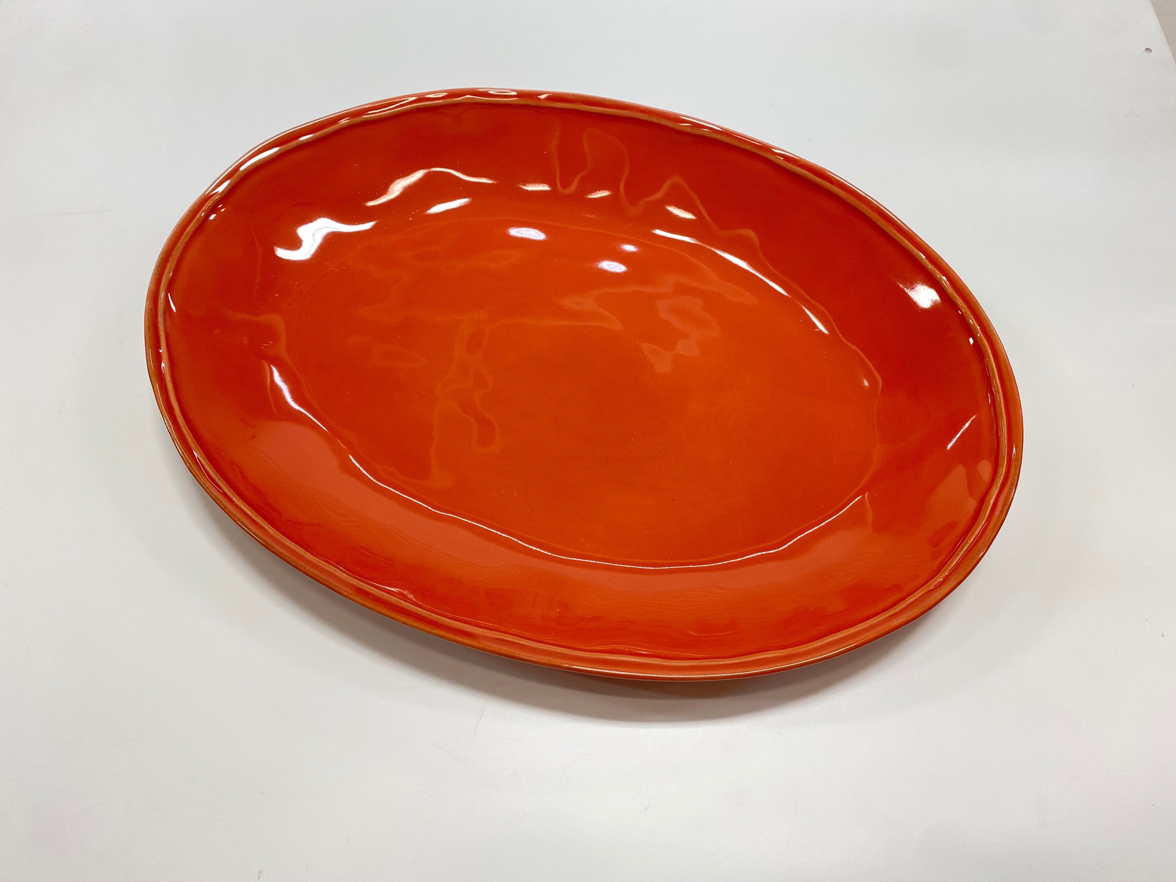 PLATEAU OVAL COULEUR PAPRIKA