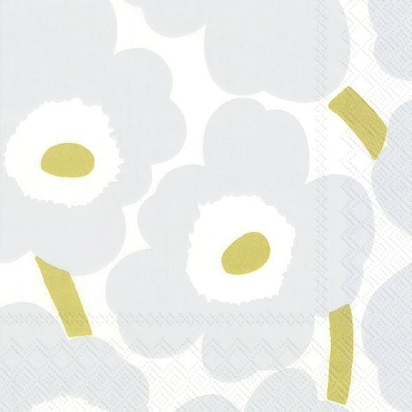 PQT 20 SERVIETTES PAPIER UNIKKO BLANC ET OR MARIMEKKO