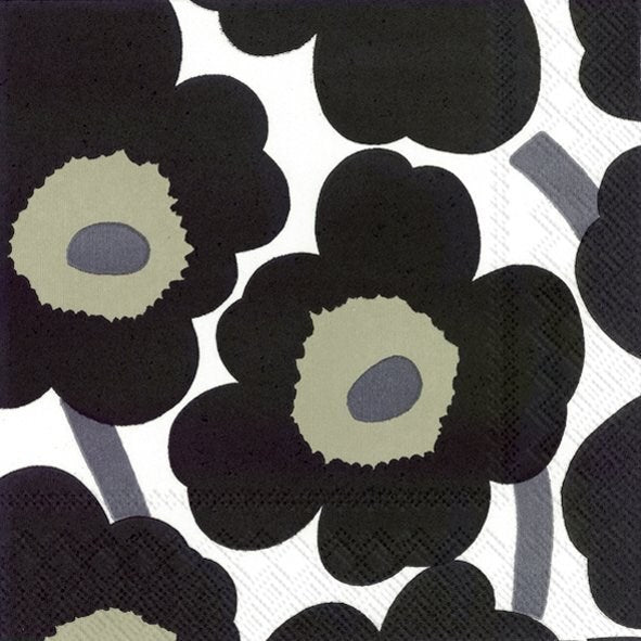 PQT 20 SERVIETTES MARIMEKKO BLANC NOIR
