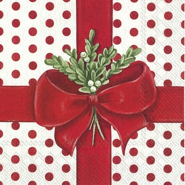 PQT 20 SERVIETTES PAPIER NOEUD SUR CADEAU