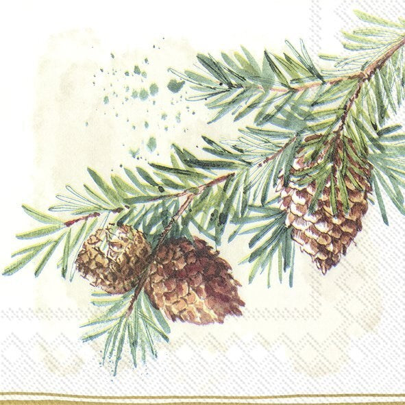 PQT 20 SERVIETTES BRANCHES DECORATIVES