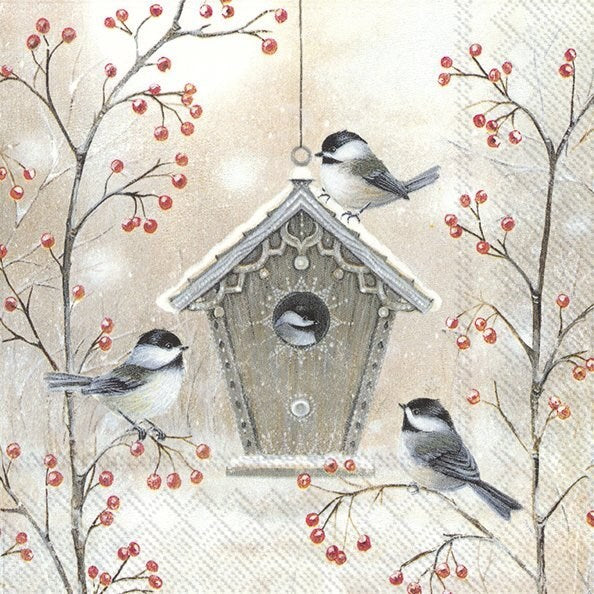 PQT 20 SERVIETTES BEAUTIFUL BIRDHOUSE