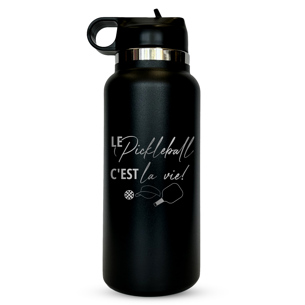 BOUTEILLE NOIRE 32 OZ - LE PICKLEBALL C'EST LA VIE