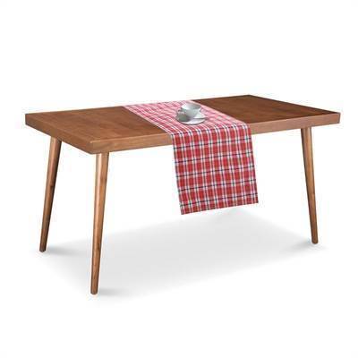 CHEMIN DE TABLE 13 X 72 - CARREAUX ROUGES