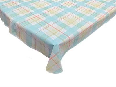 NAPPE 60'' RD VINYLE SUMMER PLAID BLEUE