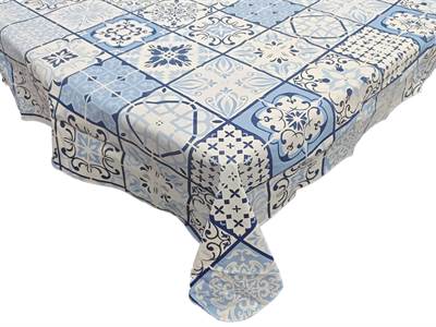 NAPPE 60 RD VINYLE CARRELAGE BLEU