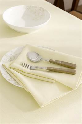 ENS. 4 SERVIETTES DE TABLE FAUX LIN - IVOIRE