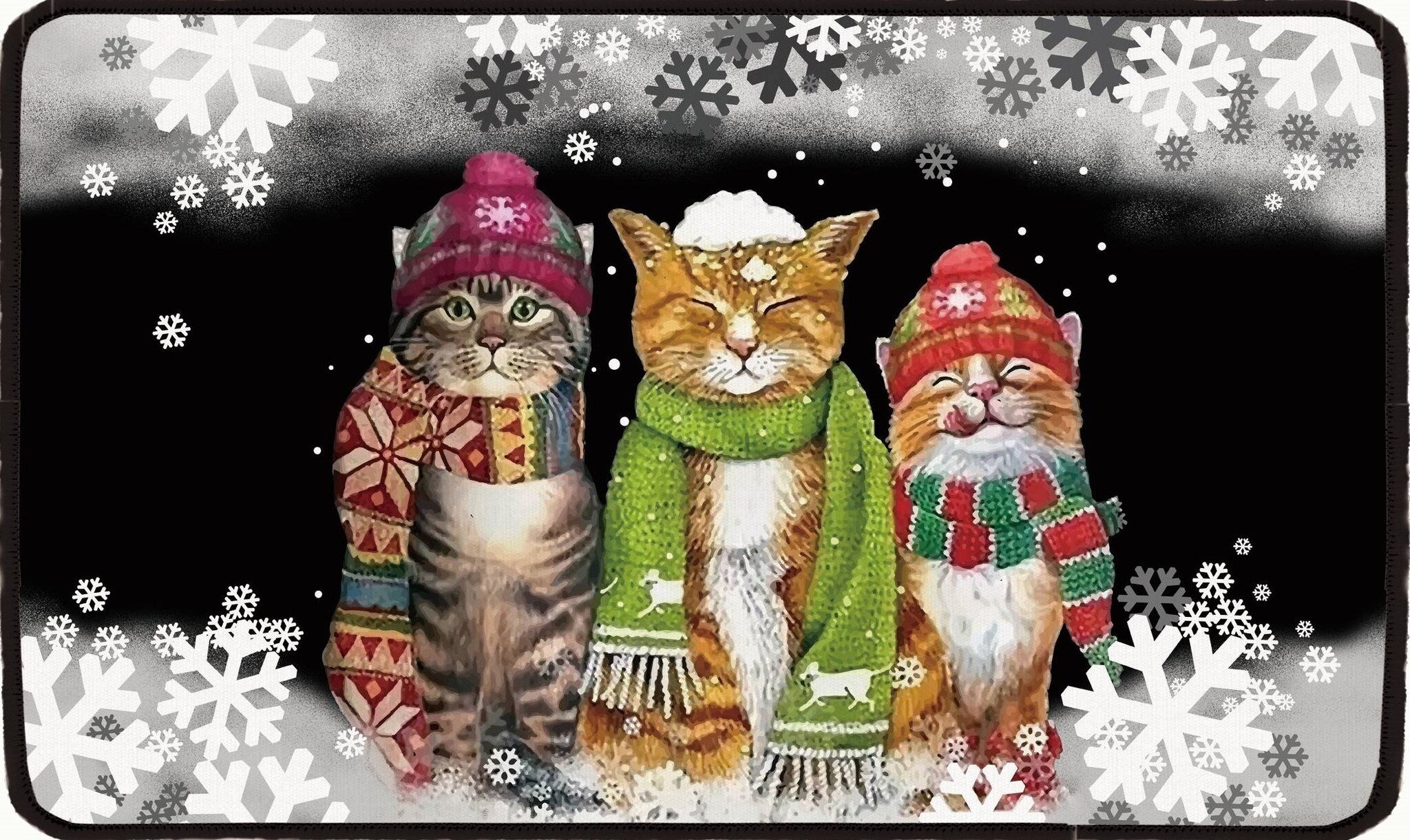 TAPIS 1.5 X 2.5 CHATS DE NOEL