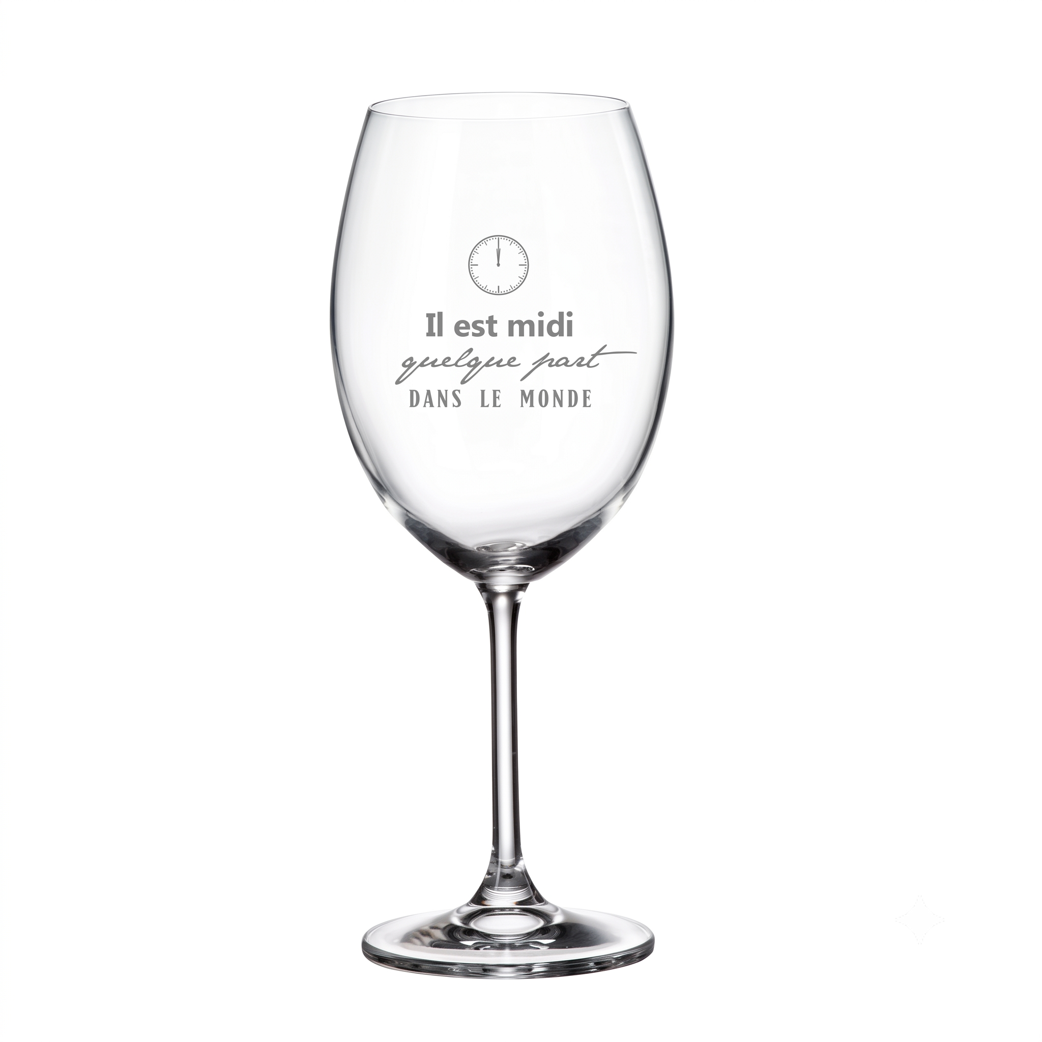 VERRE A VIN AVEC PIED - IL EST MIDI