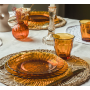 ENS. 6 ASSIETTES VERRES AMBRE PICARDI 20.5 CM