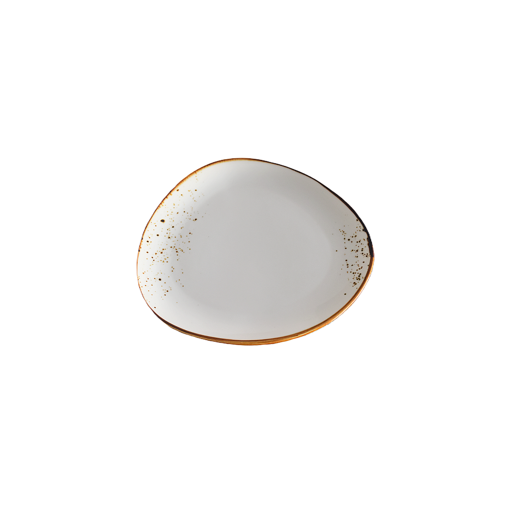 ASSIETTE TRIANGULAIRE TERRA BLANC 8.5 POUCES