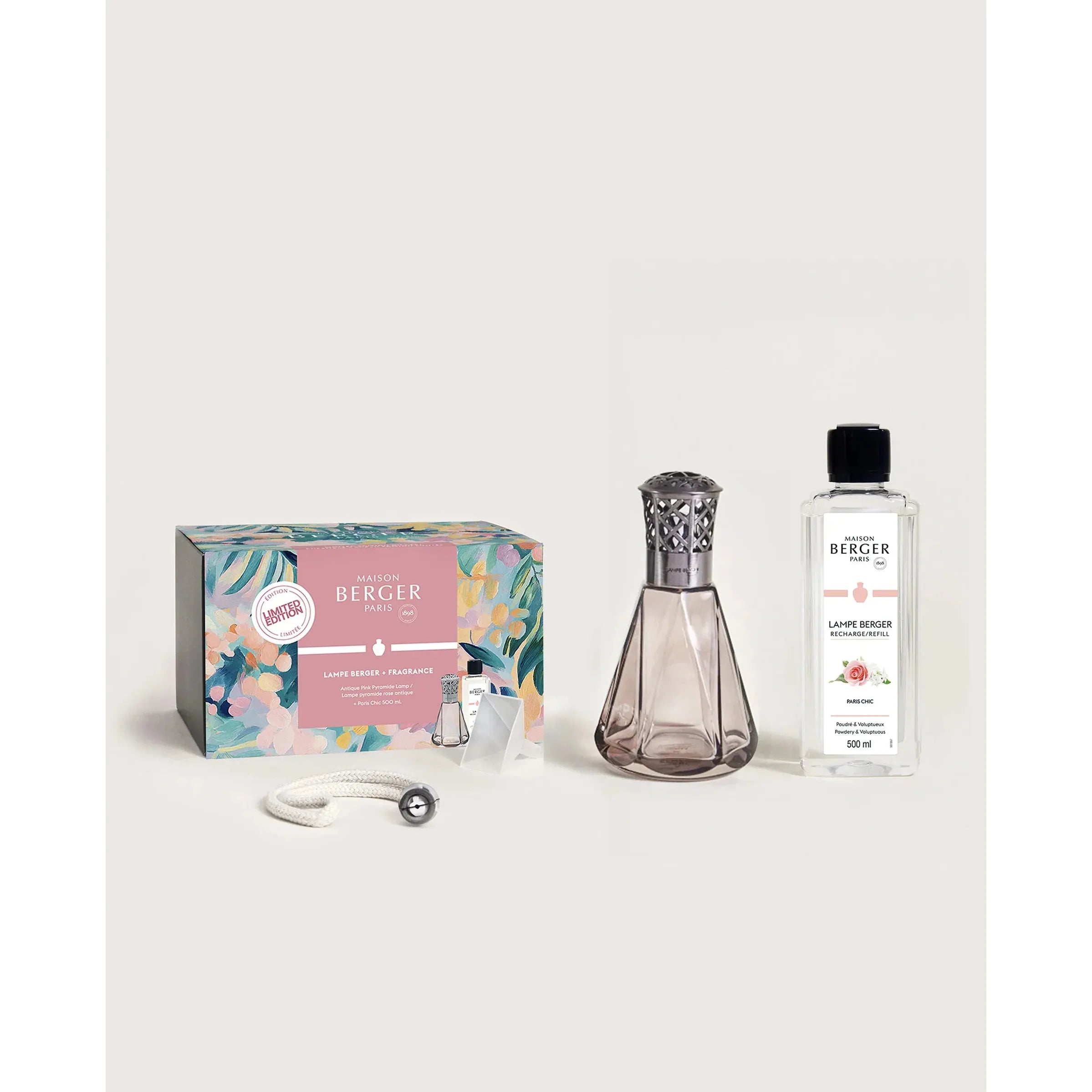 ENS. CADEAU LAMPE BERGER PYRAMIDE ROSE