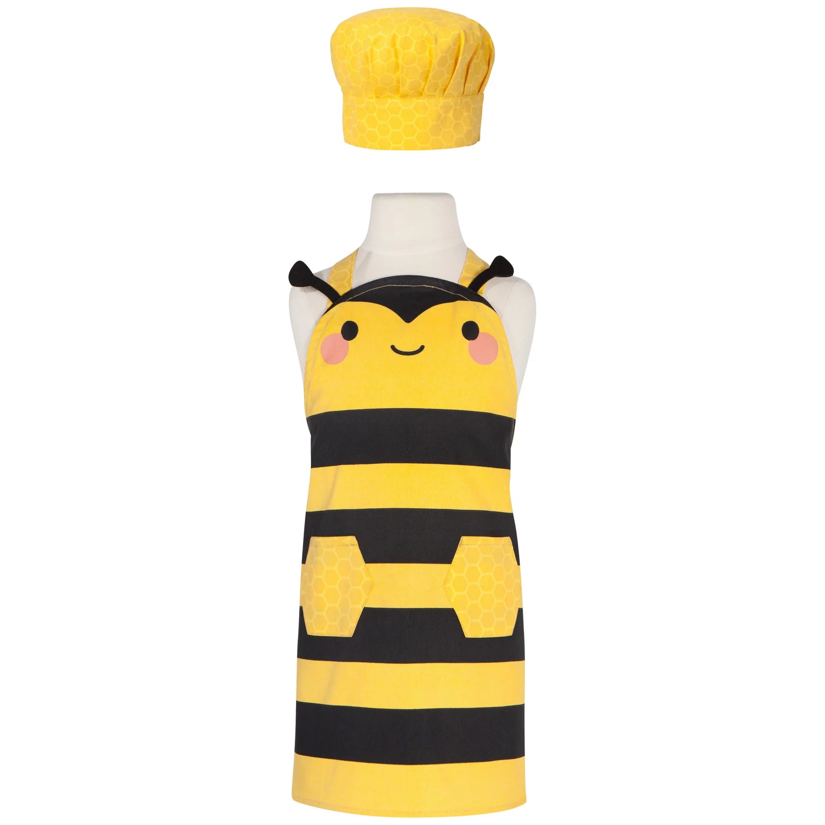 ENS. TABLIER/CHAPEAU ENFANT ABEILLE