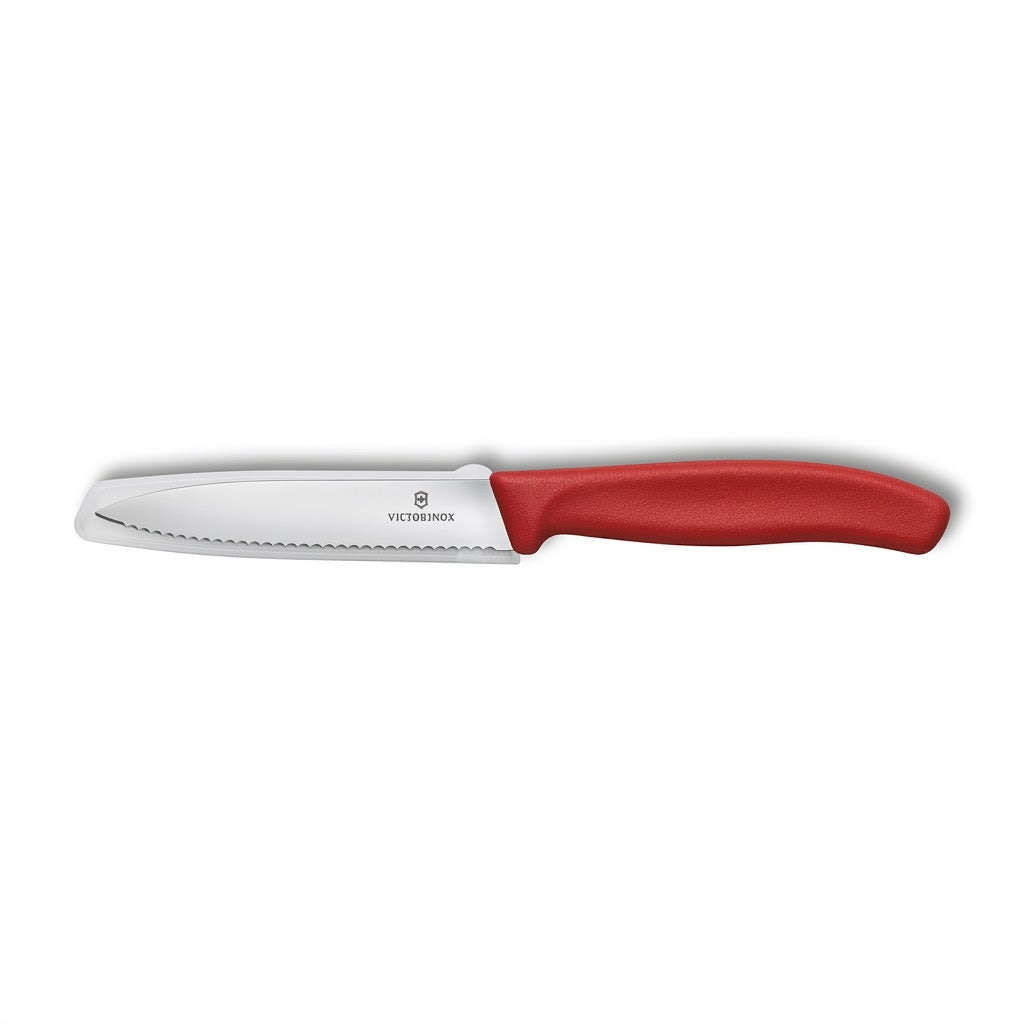 COUTEAU 4 '' VICTORINOX DENTELÉ ROUGE