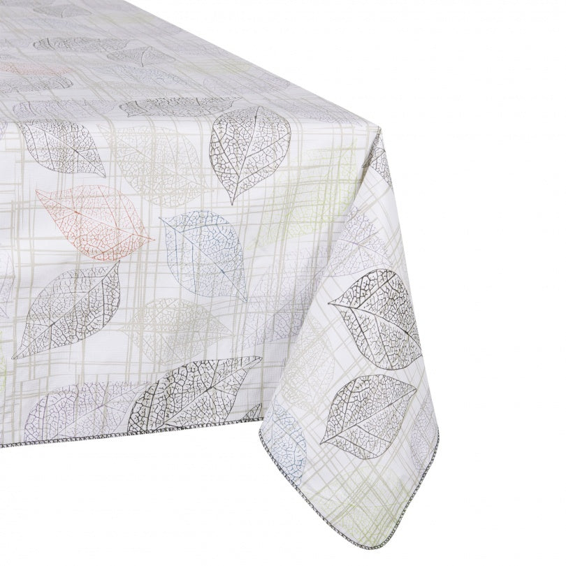 NAPPE 60''RD VINYLE LINEN LEAVES