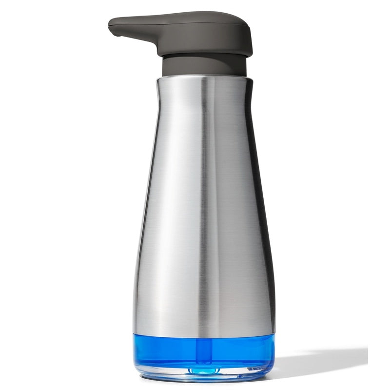 Brosse Distributeur De Savon OXO Steel - Poils Nylon, Capuchon Souple, Pour Casseroles Et Poêles