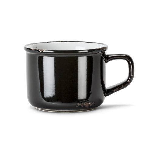 TASSE CAPPUCINO NOIR ENAMEL 8OZ