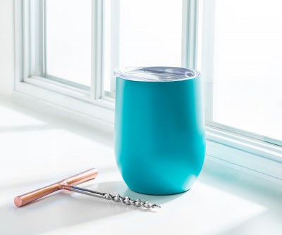 GOBELET ISOLE INOX BEVI TURQUOISE 12OZ