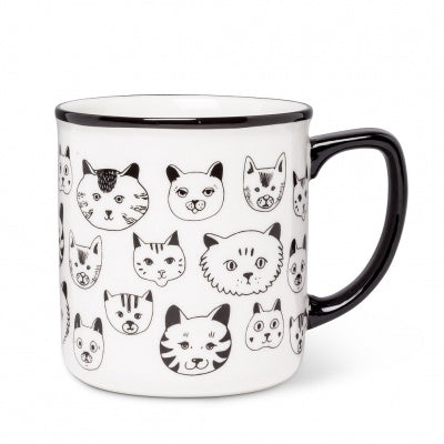 TASSE CHATS NOIR/BLANC 14 OZ