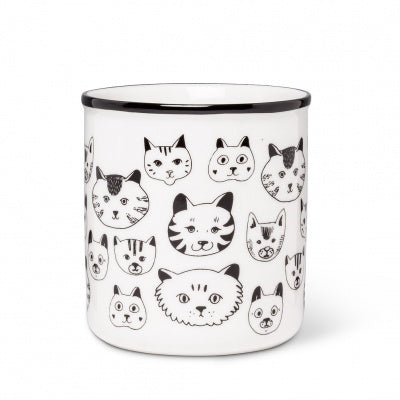 TASSE CHATS NOIR/BLANC 14 OZ