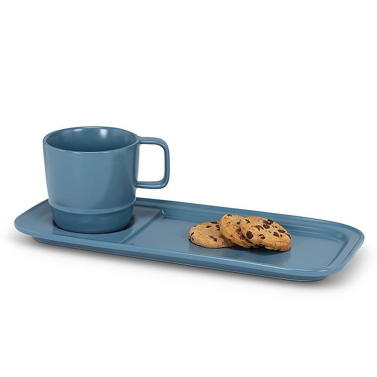 ENSEMBLE ASSIETTE/TASSE TV DINER BLEU