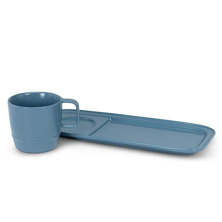 ENSEMBLE ASSIETTE/TASSE TV DINER BLEU