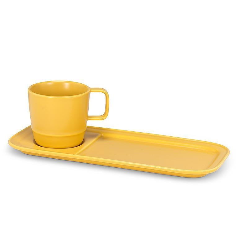 ENSEMBLE ASSIETTE /TASSE TV DINER JAUNE